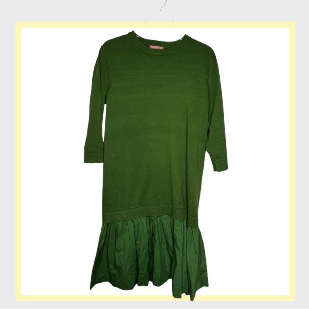 Mauve Clothing Green Cotton Dress